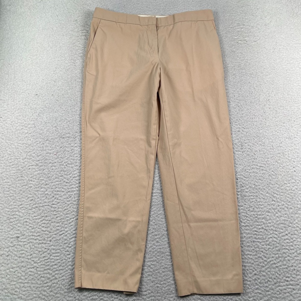 Jil Sander Cropped Cotton Trouser Womens‎ 40 (33X27) Flat Front Tan Pant Italy